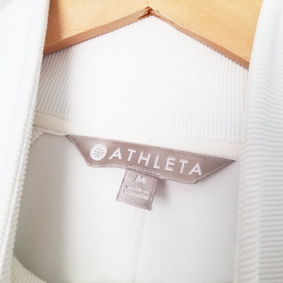 Athleta Chakra Jacket In Powervita Bright White Size M Two Way Zip Sporty $148 - Picture 10 of 16
